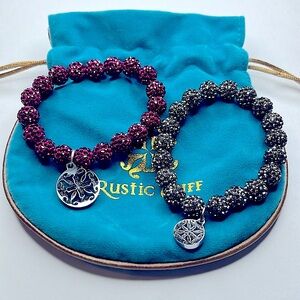 Rustic Cuff - Emerson Pink & Pewter Bracelet Duo